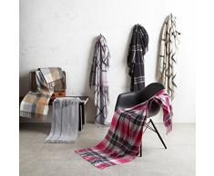 biederlack Conny Coperta a Quadri, Misto Cotone, Grigio, A Una Piazza E Mezza, 170x130x1 cm