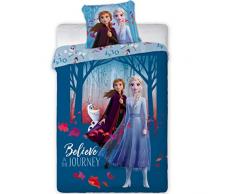 Disney Frozen - Biancheria da letto, motivo: regina di ghiaccio, Anne Elsa, 140 x 200 cm, 100% cotone