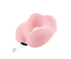 Cuscino da Viaggio Cuscino A Forma di U in Lattice Cuscino per Alleviare Il Dolore al Collo Cuscino Cervicale Cuscino per Pisolino per Auto (Color : Pink)
