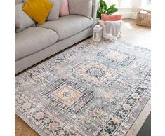 Tappeto vintage tradizionale con trama ad intarsio in stile antico, morbido soffice e di facile pulizia color arancio terracotta. Perfetto per corridoio, salotto, sala, cucina, camera 190cm x 280cm