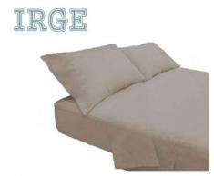 Irge Lenzuola Cotone Puro 100% Matrimoniale Tinta Unita sotto sopra 2 FEDERE Vari Colori (Fango)