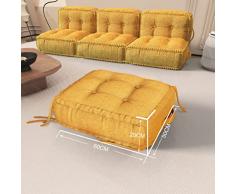 Johnear Cuscino decorativo per sedia da giardino, grande cuscino decorativo imbottito, per sedia da giardino, sedia da pavimento, sedia da pavimento, cuscino per panca e divano, colore giallo