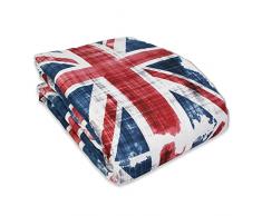 Tata Home Copriletto Primaverile Trapuntato Matrimoniale 260x260 cm Quilt Trapuntino Estivo da 100 gr/mq Coperta Letto Leggera Made in Italy Mod.2 Bandiera Inglese