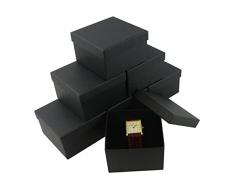 Quadrato vibrante nero espositore orologio cuscino presentazione ornamento gioielli regalo (numero di scatole 20)
