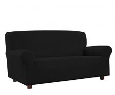 Banzaii Copridivano 3 Posti Nero - Elasticizzato Antimacchia - Estensibile da 150 a 200 cm con braccioli sagomati - Made in Italy
