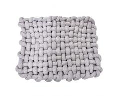 BOCbco Tessuto Game Weave Tappeto danese Rete Decorazione rossa Coperta da tiro elegante lavorata a maglia, rosa,Grigio