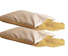 Natur 2 cuscini di miglio biologici, 40 x 80 cm, con chiusura lampo, cuscino di miglio