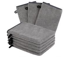 VGMANNTA Guanto Doccia Guanti da Bagno Spugne di Cotone Struccanti Guanti Microfibra Spugna da Bagno Guanti in Spugna Spugna in Microfibra Wash Cloths Wash Gloves 8 Guanti da Bagno Grigio