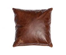 Centaur - Cuscino decorativo in pelle 40 x 40 cm nocciola - per divano o camera da letto - Cuscino in vera pelle Cuscino per divano in vera pelle