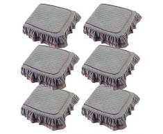HGTRH Cuscini Sedie Cucina Shabby Chic Set 6, 45x45 Cuscini Sedie Cucina Vintage, Imbottitura Spessa Cuscino Trapuntato, ​Confortevole, Resistente, Facile da Pulire, per Cucina, Camera da Letto