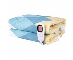 Coperta Elettrica, Termocoperta Con Controller, 3 Temperature Di Riscaldamento, Impostazione Della Temporizzazione 1-9 Ore, Temperatura Di Riscaldamento 20-46 ℃, Lavabile,Blu,180 * 150cm
