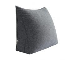 VERCART Cuscino da Lettura Cuneo Triangolare, Schienale Letto e Supporto Lombare Cervicale, Imbottiti Antireflusso Adulti, Cuscino per Gambe Ginocchia Dormire, Lino, Grigio, 60cm