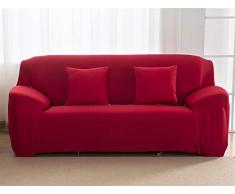 Insun 1 Pezzo Antiscivolo Copridivano Elastico Copertura Anti-acaro Poltrona Fodera Decorzione di Casa Copridivano Rimovibile Giuggiola Rossa 3 posti(195 a 230 cm)