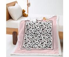 Highdi Coperta di Morbida Pile Stampa Leopardo alla Moda 3D Microfibra Inverno Morbida e Calda Coperta Plaid per Divano, Coperta per Bambini Adulti Camera da Letto (Rosa,130x150cm)