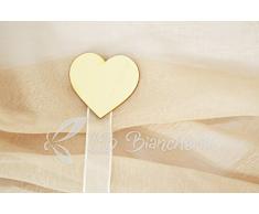 R.P. Set 4 Calamite per Tende - REGGITENDA FERMATENDA Shabby Country Chic - N. 4 Pezzi (2 Coppie) - Panna - Cuore