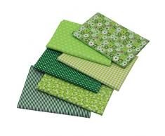 aufodara 6 Pezzi 50 x 80 cm Tessuto Artigianale Tessuti Tessuto Cotone Grande Stoffa Patchwork Cucito Creativo Stoffe a Metro Materiali per Hobby Creativi Fatto a Mano (Verde)