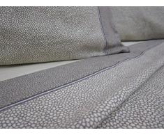 PAGO POCO Completo Letto Matrimoniale Disegno MACULATO 100% Cotone Colori:Grigio-Marrone Novita 2022!!! (Marrone)