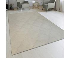 Realizzato A Mano Soggiorno Tappeto Design Marocchino Oriente Monocolore Crema, Dimensione:80x150 cm