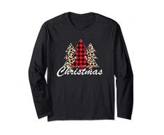 Alberi di Natale allegri con plaid a quadri stampa ghepardo Maglia a Manica