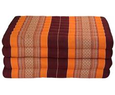 Fine Asianliving Materasso Pieghevole Thai 4 Piegato 80x200cm XXXL Borgogna Arancione Cuscino Thailandese Materasso Triangolare Kapok Thai Meditazione da Yoga