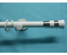 BASTONE PER TENDA DIAMETRO 20MM.CONTRASTO BIANCO NERO DA MT.2,00 (nero a parete senza anelli)