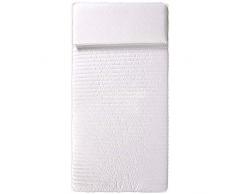 Evergreenweb - Materasso per Bambini 64x124 alto 12cm Lettino o Culla Cuscino ANTISOFFOCO su misura GRATIS con Fodera Bianca Cotone 100% Naturale Tessuto Rivestimento Sfoderabile Anallergico Lavabile