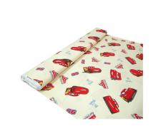 TESSUTO STOFFA COTONE DISNEY PIXAR CARS A METRO ALT 280 COLORE PANNA G012