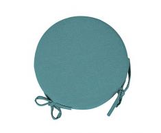Arketicom (Set 4 pz Cuscini Sedie Cucina Rotondi Sfoderabili Cotone Poliestere Copri Sedia Tondo (Cuscino casa Giardino) Personalizzabili Spessore 3 cm Tessuto 40x3 (+ Lacci), Azzurro