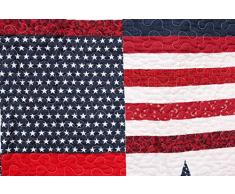 1001 Wohntraum 14J12 Quilt Bill 180 x 220 cm Stars n 'Stripes USA stella plaid copriletto Patchwork soffitto Shabby