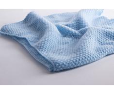 Sofficissima Coperta da Bambino in Cashmere al 100% (Cashmere Baby Blanket) - Blu - Realizzato a mano ad in Scozia con Love Cashmere