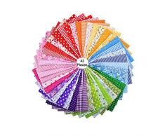 Stampato Tessuto in Cotone,42 Pezzi Patchwork Cotone,Tessuti Stampati,Tessuto Cotone Stoffa,per Cucire Stoffa a Metro DIY Mestieri Cucito Hobby Creativi (25 cm * 25 cm)