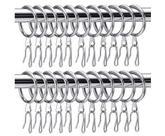 120 Pezzi Anelli per Tende di Drappeggio in Metallo Anelli da Appendere Tende e Ganci Tendaggi in Metallo per Tende da Doccia Finestre, 30 mm Diametro Interno (Argento)