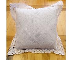 Heimtexland - Cuscino alluncinetto, 40 x 40 cm, con orlo alluncinetto, stile shabby chic