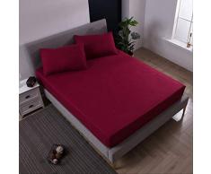 Fodera per materasso Fodera per materasso impermeabile Fodera in tessuto morbido e morbido Fascia elastica Coprimaterasso di alta qualità Fodera anti-polvere permeabile allaria 80x200x30cm Vino