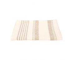 LinenMe 105 x 1420 cm asciugamano da bagno in lino a tela operata Linum, crema