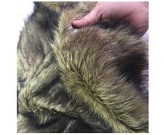 Tessuto di Pelliccia di Lupo Sintetico Capelli Lunghi per Artigianato Fai da Te, Tessuto Leggero Marrone Nero Peloso per La Decorazione Fai da Te Coperta Costume da Festa Sciarpe Tappeti 175x50cm