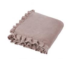 Baroni Home Coperta di Pile con Gala, Plaid Invernale Morbido per letto e divano, Coperta Matrimoniale e singola, Colore Rosa, 130x160 cm