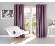 Splendid Silk - Tenda con Occhielli, 140 x 245 cm, Colore: Viola