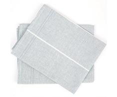 Linenme 47 x 70 cm set di due asciugamani da cucina lino/cotone Due Florence, blu