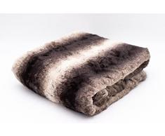 Opulence - Coperta in finta pelliccia di alta qualità, 130 x 180 cm, colore: Marrone
