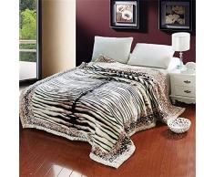 RKZM Coperta Super Morbida Pelle di Mucca Animale Stampa Floreale Doppio Strato Letto Matrimoniale King Size Spesse Coperte Invernali Calde 200 * 230Cm