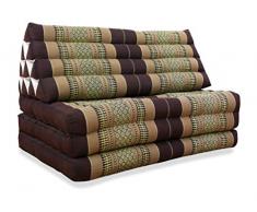 livasia | Cuscino Thai XXL Triangolare con Materasso ripiegato in 3 | Materassino Thai in kapok in Formato Extralarge