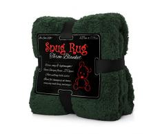 Snug Rug Coperta Divano Coperta Plaid Morbida Sherpa Edizione Speciale Coperta in Pile Morbidissimo Pregiato 127 x 178 cm (Verde)