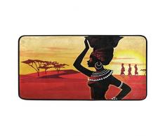 FANTAZIO Tappeto da Donna in Stile Africano, Antiscivolo, per Interni ed Esterni, 99 x 51 cm