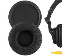 Geekria - Cuscinetti di ricambio in pelle proteica QuickFit per cuffie Sony MDR-V55 V500DJ, parti di riparazione del cuscino auricolare (nero)