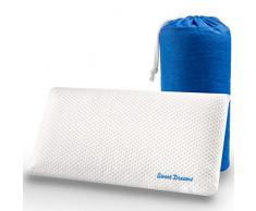 Petitxumet Cuscino per Bambini in Memory Foam per Letto e Culla con Doppia Federa Ergonomica Traspirante e Ipoallergenica per Neonati e Bambini da 1 a 8 anni con Fodera Stretch e Borsa da Viaggio