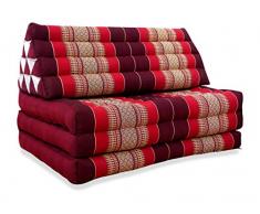 livasia | Cuscino Thai XXL Triangolare con Materasso ripiegato in 3 | Materassino Thai in kapok in Formato Extralarge