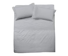 hermet Set Lenzuolo Matrimoniale Microfibra, Grigio, Completo Letto, Lenzuolo Sopra, Lenzuolo Con Angoli, Coppia Federe, Winner