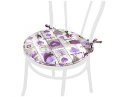 Cuscino Sedia Rotondo Morbido Coprisedia Lavanda Shabby Chic Universale Lavabile Mod.DALIA171