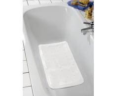 Wenko 3010401100 Tappetino Vasca Florida Antiscivolo, Ventose, Materiale Plastico, 70,5 x 36,5 cm, Bianco
